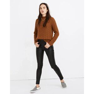 NWT Madewell 10" High-Rise Skinny Jeans: Leather Edition in True Black Pants 24